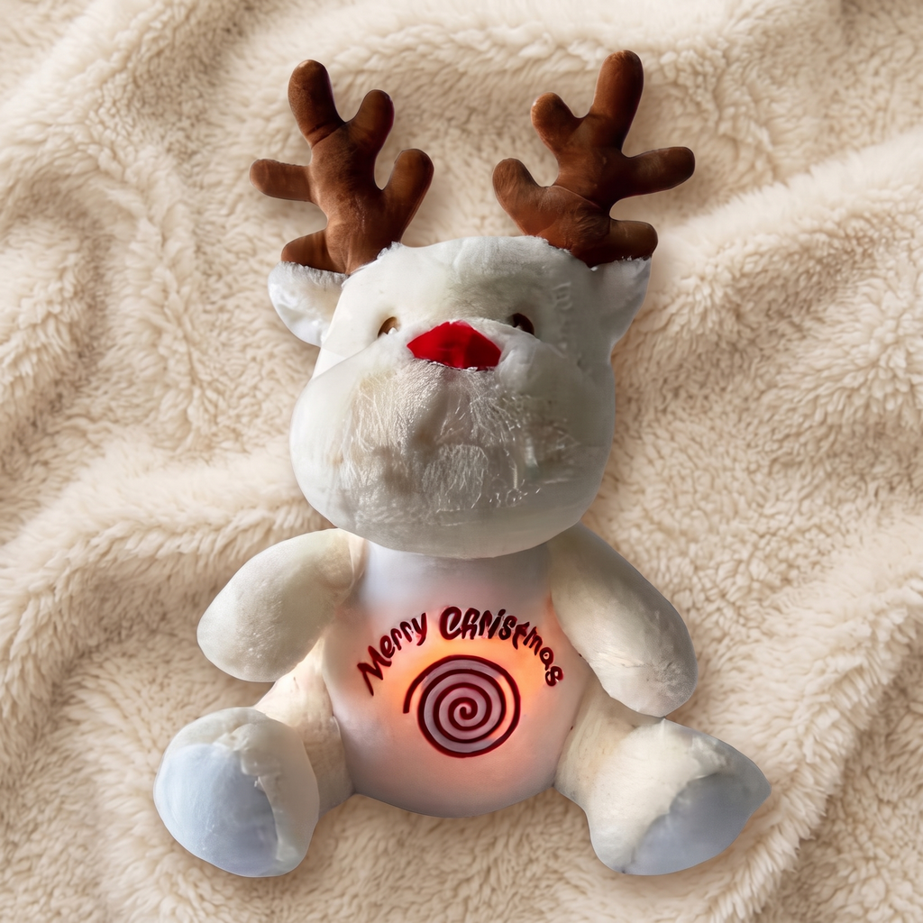 Rentier Atem Kuscheltier Weihnachten, Weiß oder Braun - Detailansicht Material