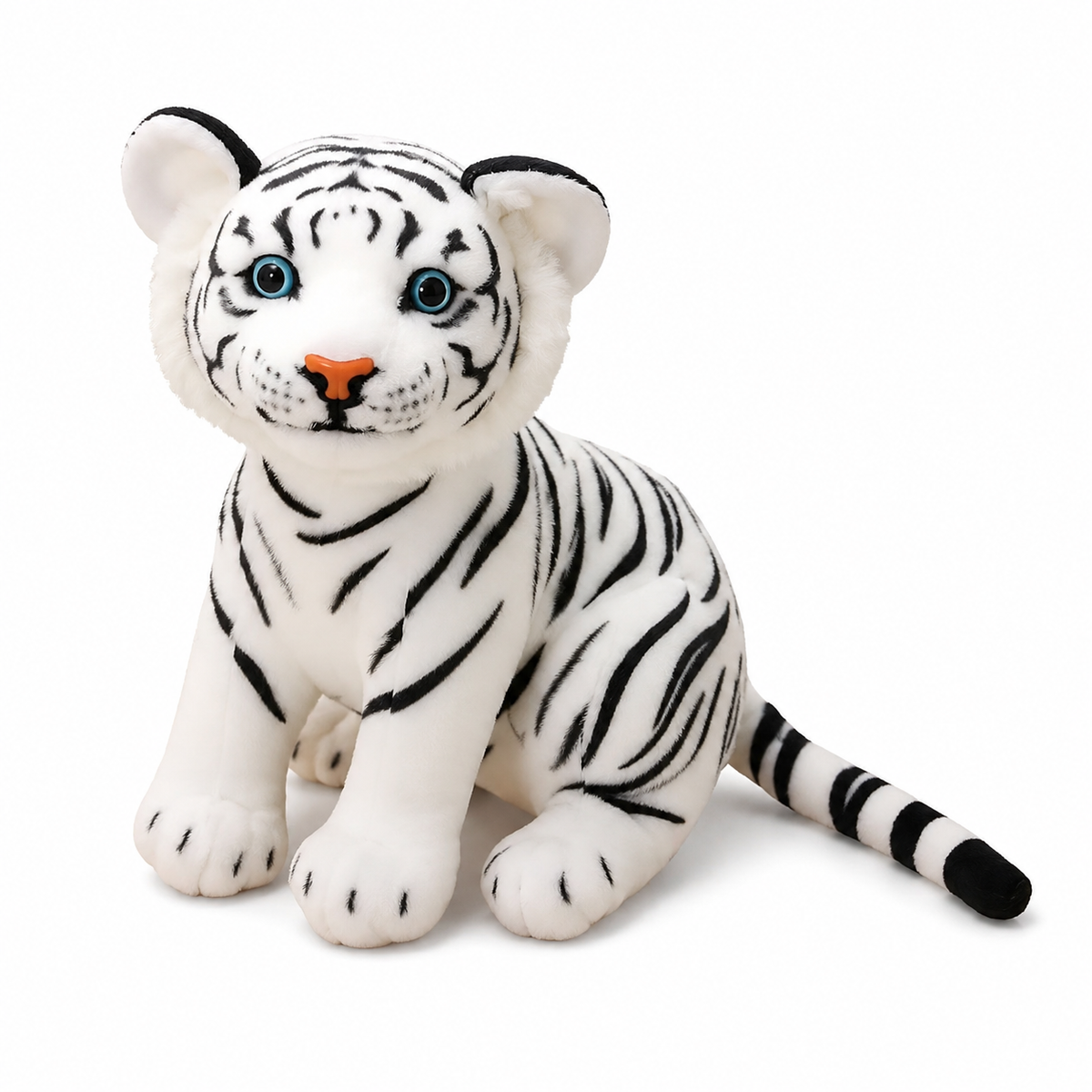 Baby Tiger Kuscheltier realistisch 23cm - Weiß