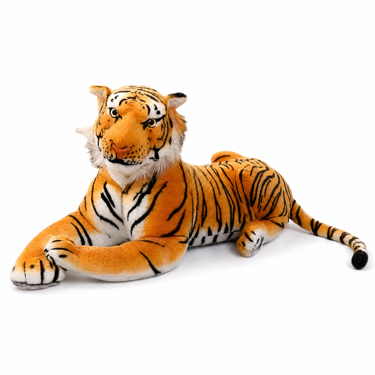 Tiger Kuscheltierkissen XXL gemütlich - Weißer Hintergrund frontal