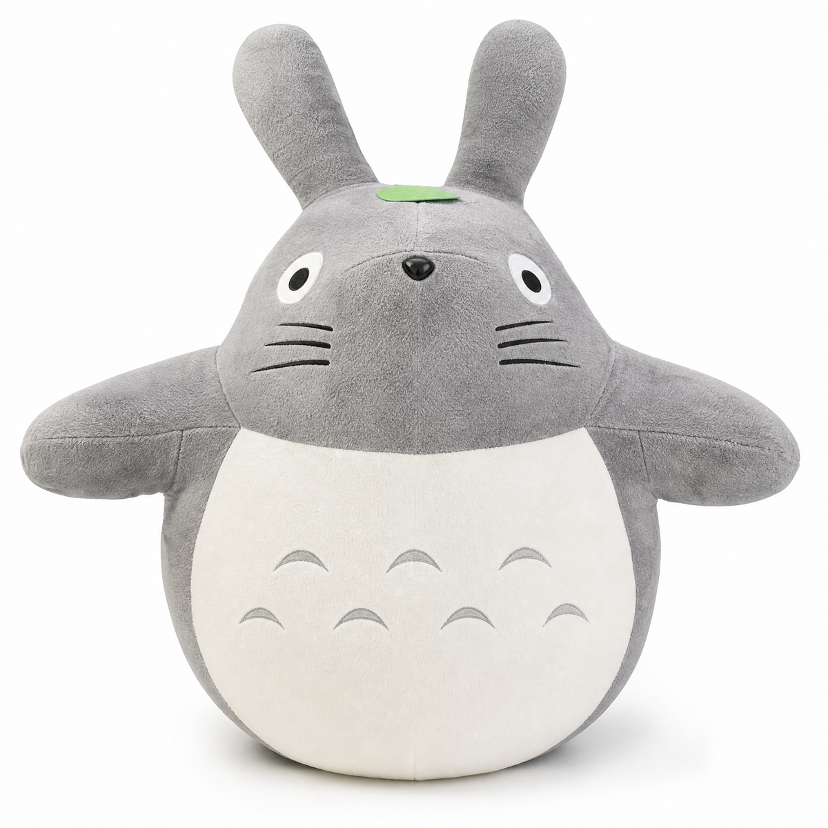 Totoro XXL Kuscheltier ganz weich 60-100cm - Frontalansicht auf weißem Hintergrund