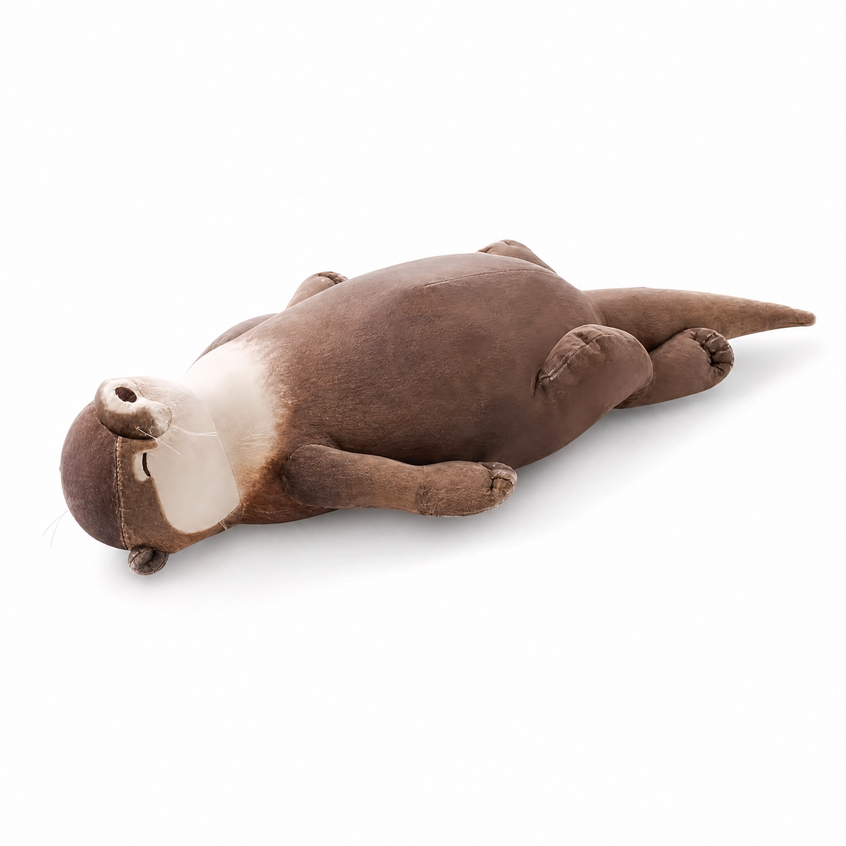 Braunes Otter Kuscheltier Federmäppchen 40 cm - Weißer Hintergrund Frontalansicht