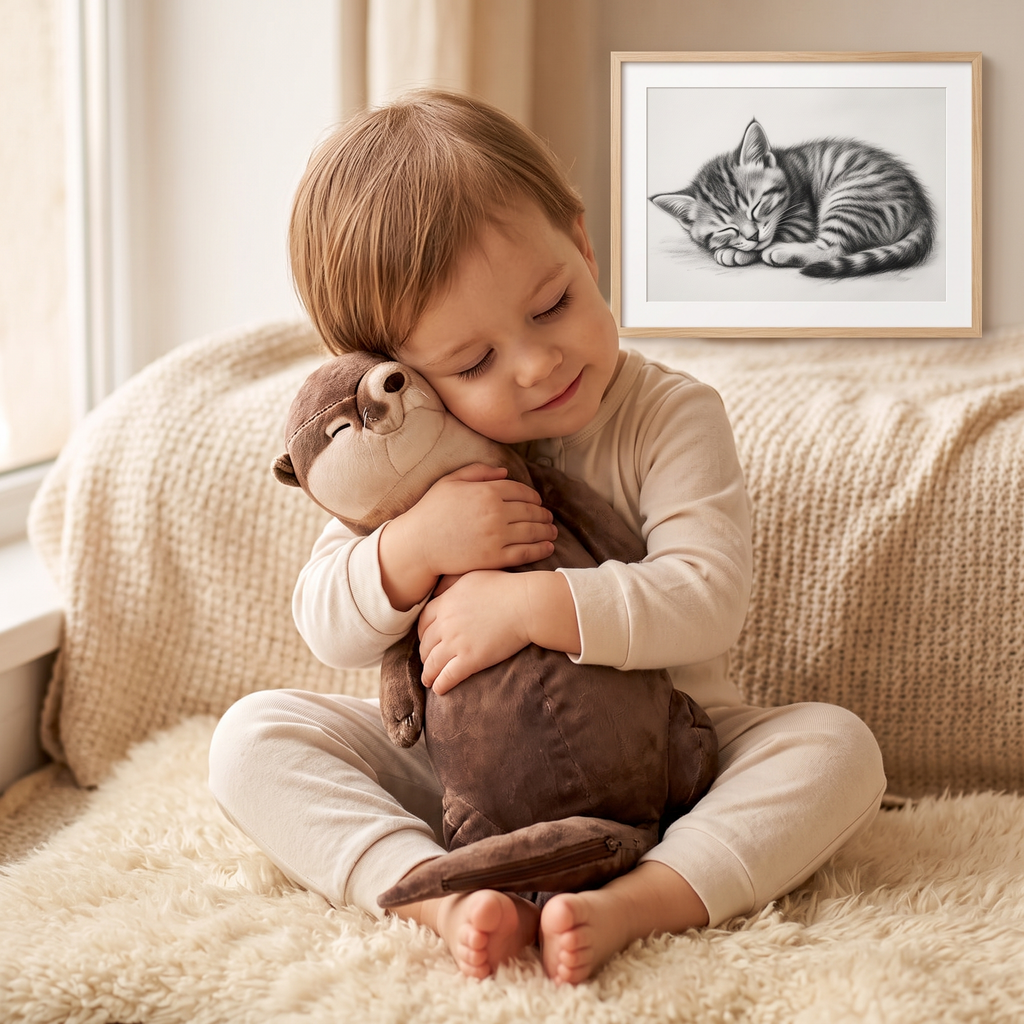 Braunes Otter Kuscheltier Federmäppchen 40 cm - Gemütliche Nutzung im Innenbereich