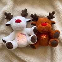 Weihnachtsrentier Nachtlicht Kuscheltier mit Atembewegung - Detailansicht Material