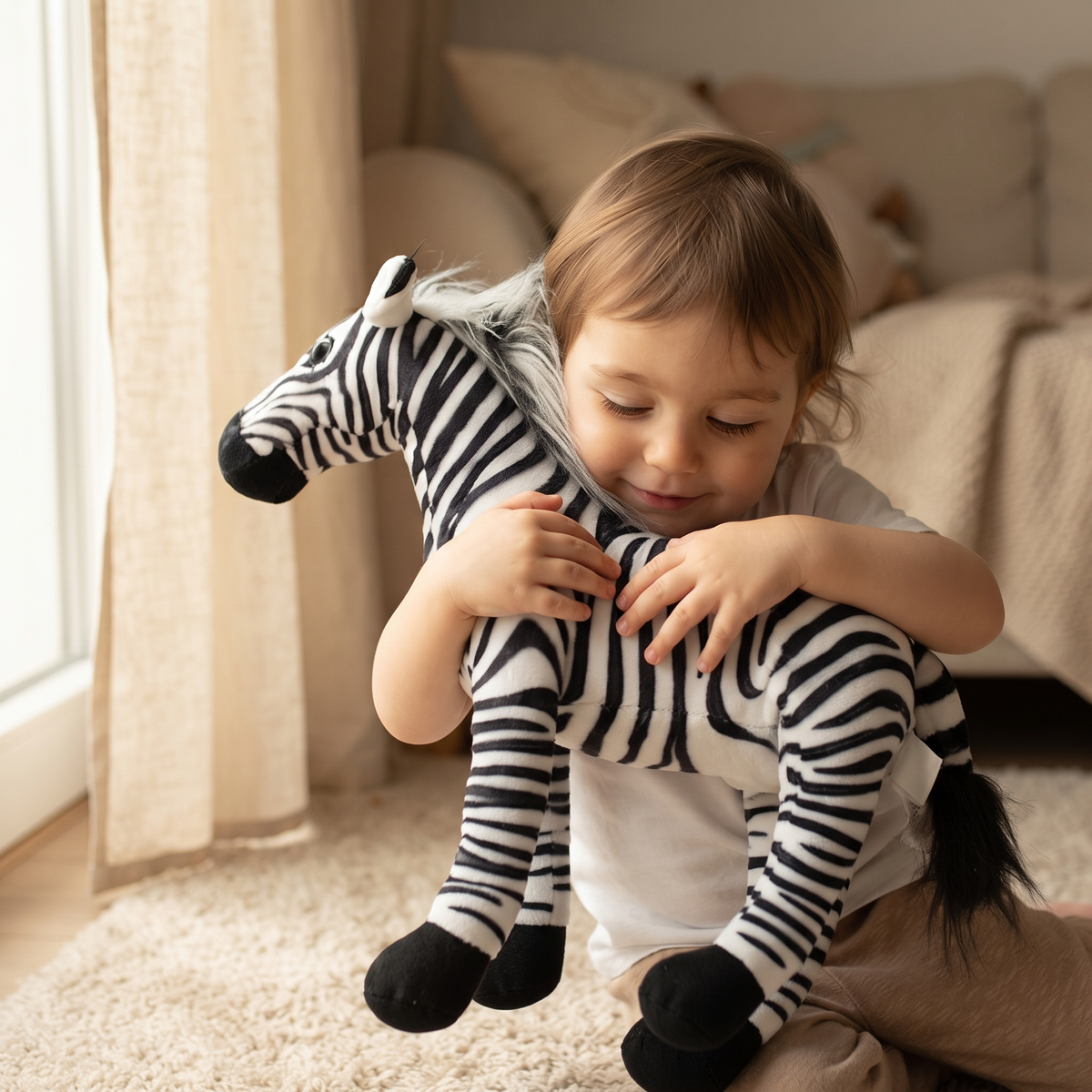 Zebra Kuscheltier naturgetreu 30 cm - Gemütlicher Einsatz im Innenbereich