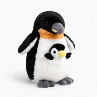 Pinguin Mutter und Kind Kuscheltier - Weißer Hintergrund seitlich