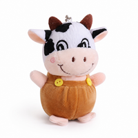 Kuh Plüsch Schlüsselanhänger 10 cm - Braun