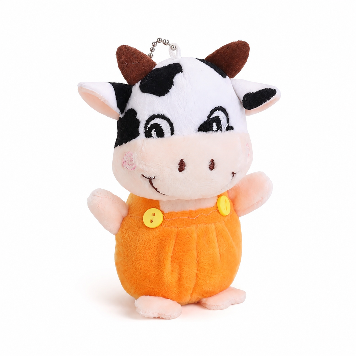 Kuh Plüsch Schlüsselanhänger 10 cm - Orange