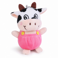 Kuh Plüsch Schlüsselanhänger 10 cm - Rosa