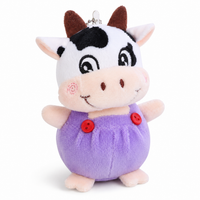 Kuh Plüsch Schlüsselanhänger 10 cm - Violett