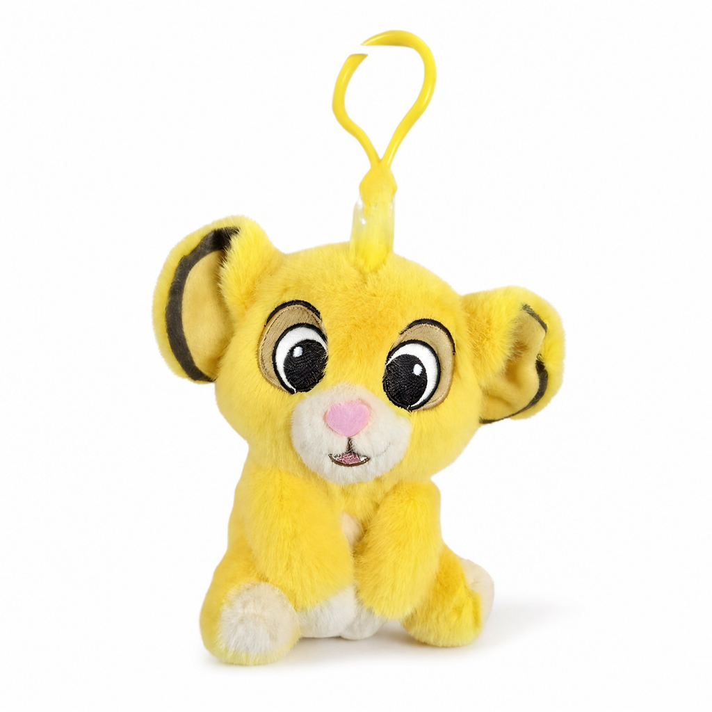 Plüsch Schlüsselanhänger Simba Der König der Löwen 12 cm - Frontalansicht auf weißem Hintergrund