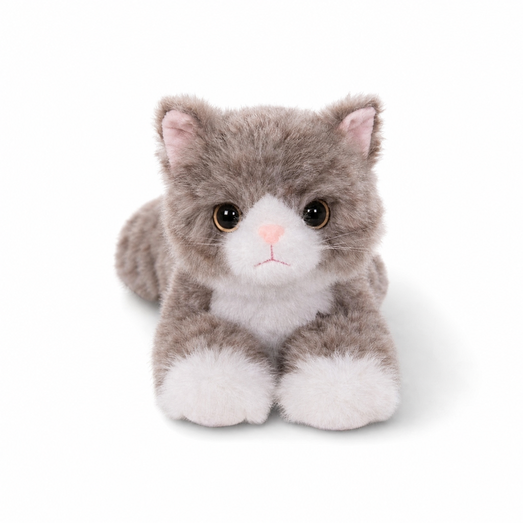 Realistische Katze Kuscheltier - Weißer Hintergrund Frontal