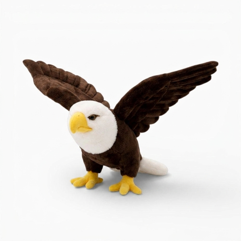 Realistisches Adler Kuscheltier - Weißer Hintergrund Seitenansicht