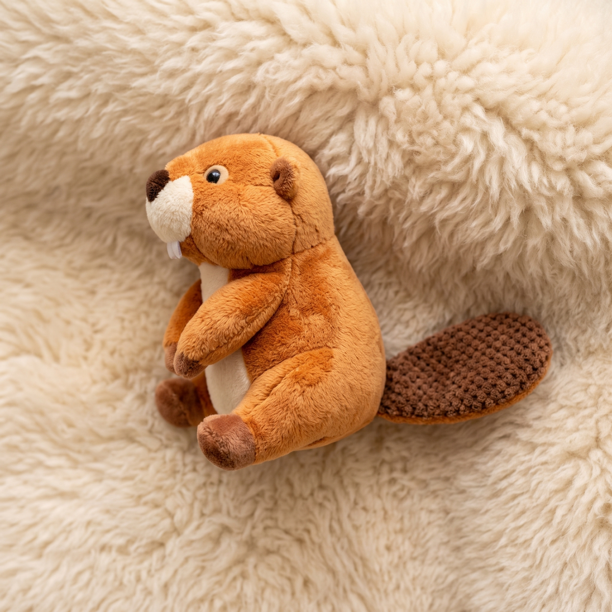 Realistisches Biber Kuscheltier - Detailansicht Material