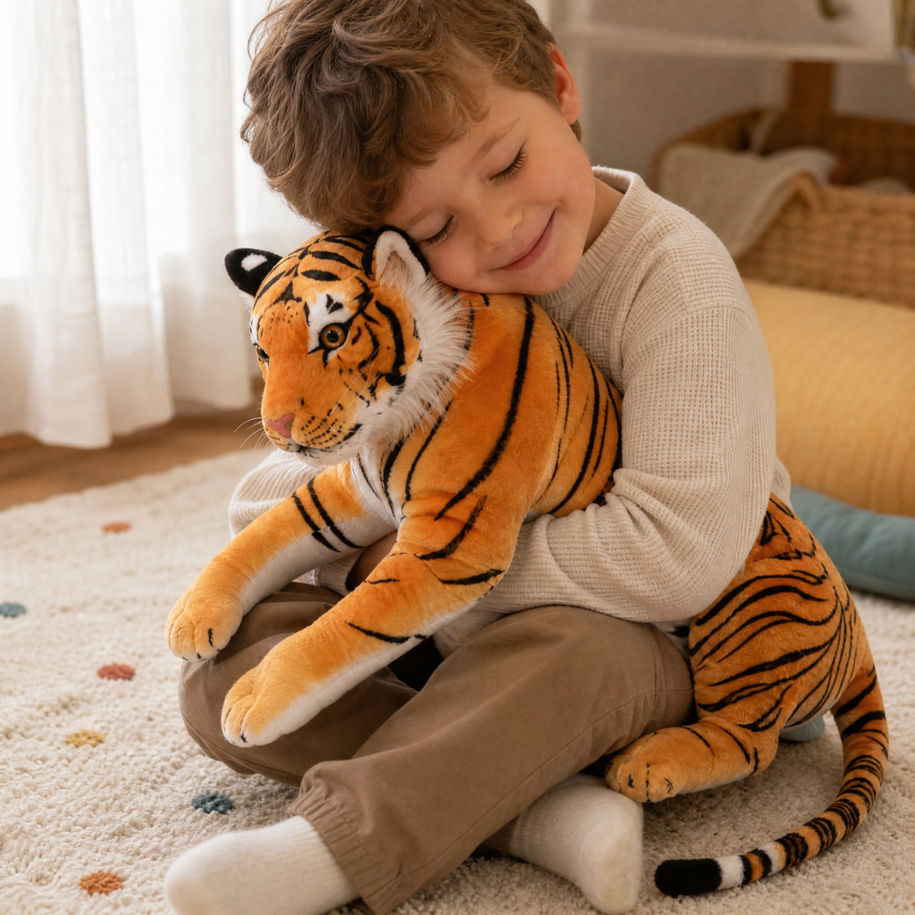 Riesiges lebensechtes Tiger Kuscheltier - Gemütliche Nutzung im Innenbereich