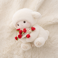 Schaf Kuscheltier mit Rose niedliches Lamm Stofftier Valentinstagsgeschenk - Detailansicht Material