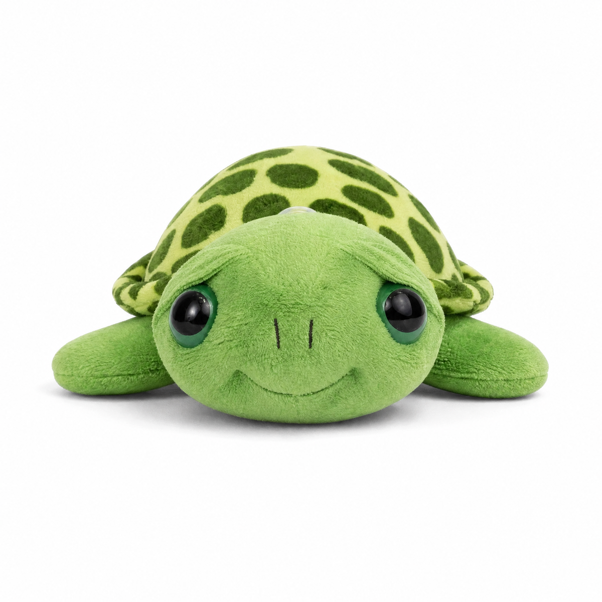 Schildkröte Kuscheltier mit großen Augen - Weißer Hintergrund frontal