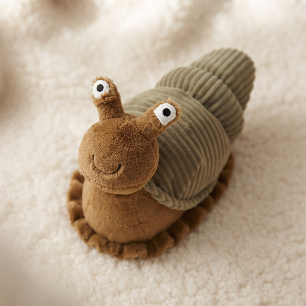 Schnecke Kuscheltier Cartoon Stofftier weich - Detailansicht Material