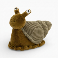 Schnecke Kuscheltier Cartoon Stofftier weich - Weißer Hintergrund seitlich