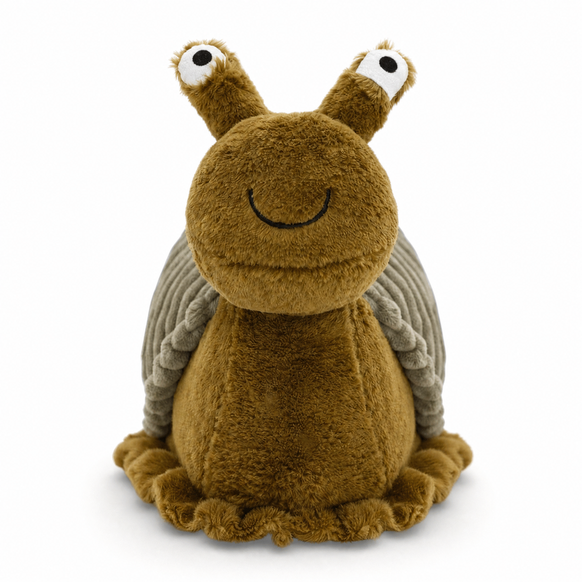 Schnecke Kuscheltier Cartoon Stofftier weich - Weißer Hintergrund frontal