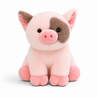 Rosa Schwein Kuscheltier - Weißer Hintergrund frontal
