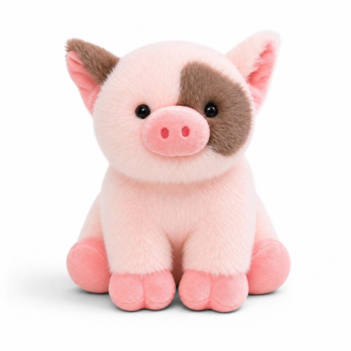 Rosa Schwein Kuscheltier - Weißer Hintergrund frontal