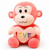 Affe Kuscheltier mit Love-Herz - Rosa